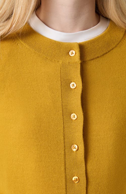 Shop Lk Bennett Connie Merino Wool Cardigan In Ochre