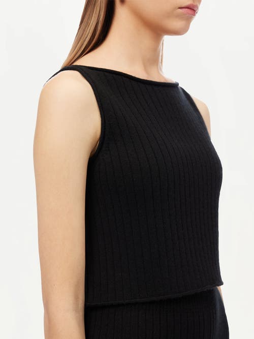 Gobi Mongolian Cashmere Cashmere Crop Top In Black