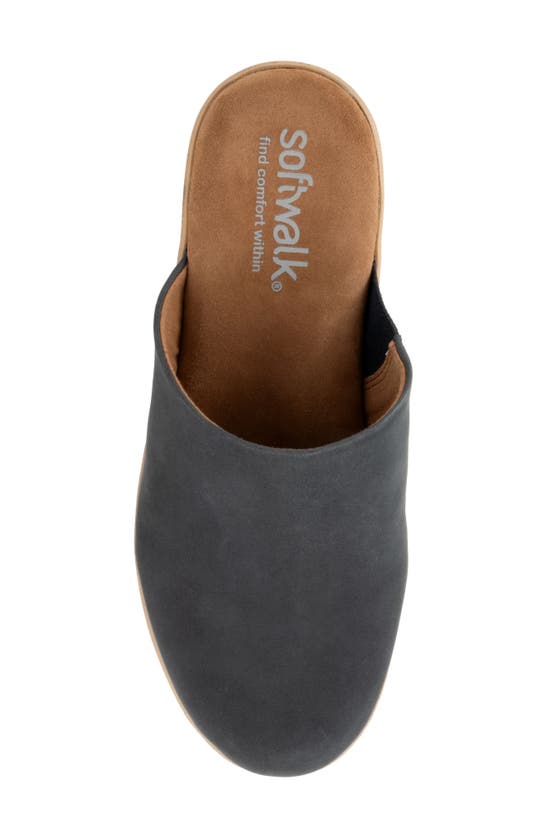 Softwalk Felida Platform Mule In Navy Nubuck
