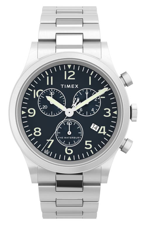 Timex Waterbury Traditional Chronograph Bracelet Watch, 42mm in Stainless Steel at Nordstrom