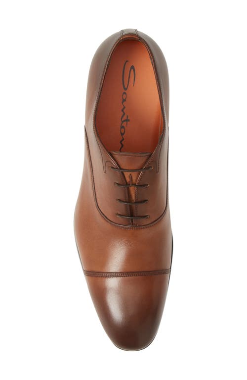 Santoni Man Lace-up Shoes Camel Size 7.5 Soft Leather In Brown/brown