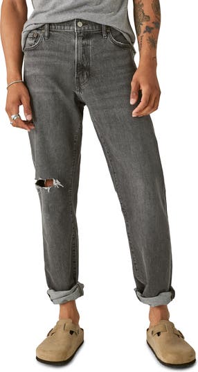 Lucky Brand Jeans Adult 36X30 Blue Denim Rips Pockets Logo Zipper Button  Mens