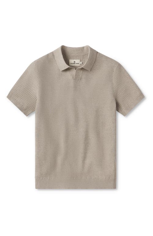 The Normal Brand Waffle Knit Polo In Flax