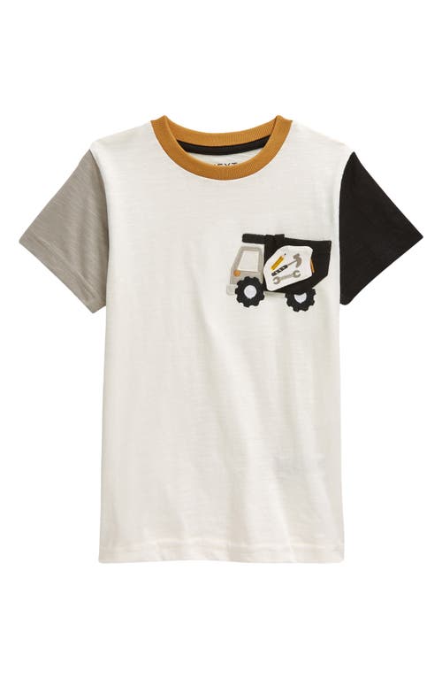 Next Kids' Digger Appliqué Pocket T-shirt In White
