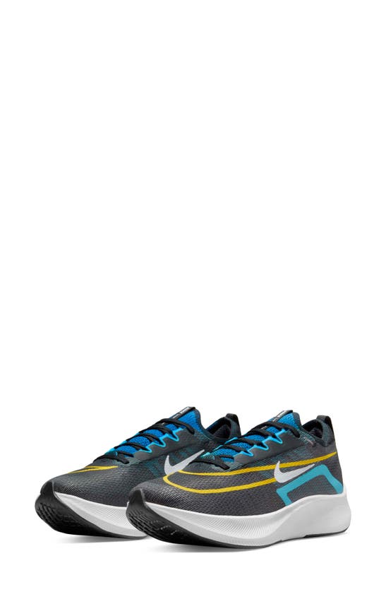 Nike Zoom Fly 4 Running Shoe In Black/ White/ Chlorine Blue