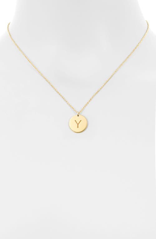 Meshmerise Initial Disc Pendant Necklace In Yellow-y