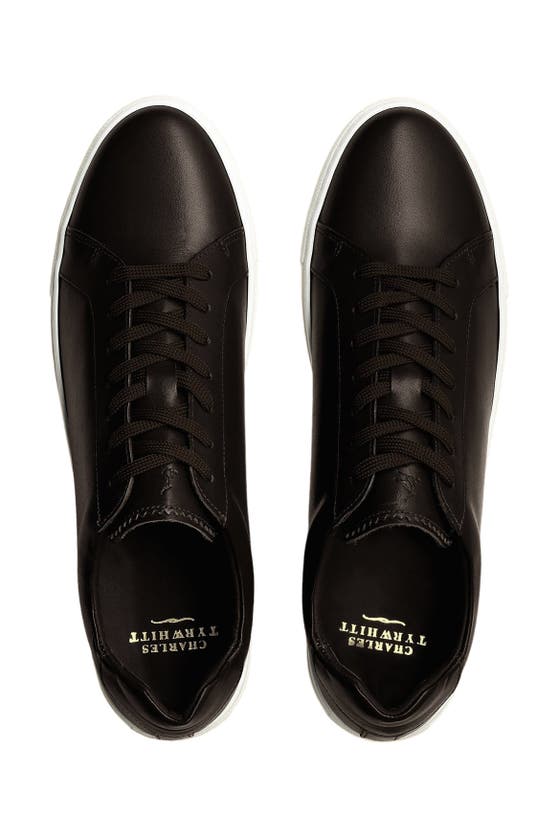 Shop Charles Tyrwhitt Leather Sneaker In Dark Chocolate