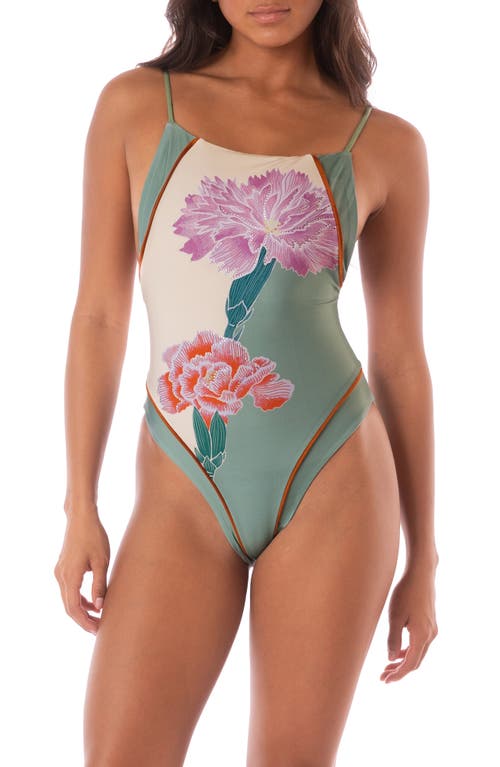 Maaji Eden Callie Reversible One-Piece Swimsuit in Green 