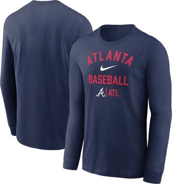 Nike Men's Nike Navy Atlanta Braves Tri Code Diamond Long Sleeve T