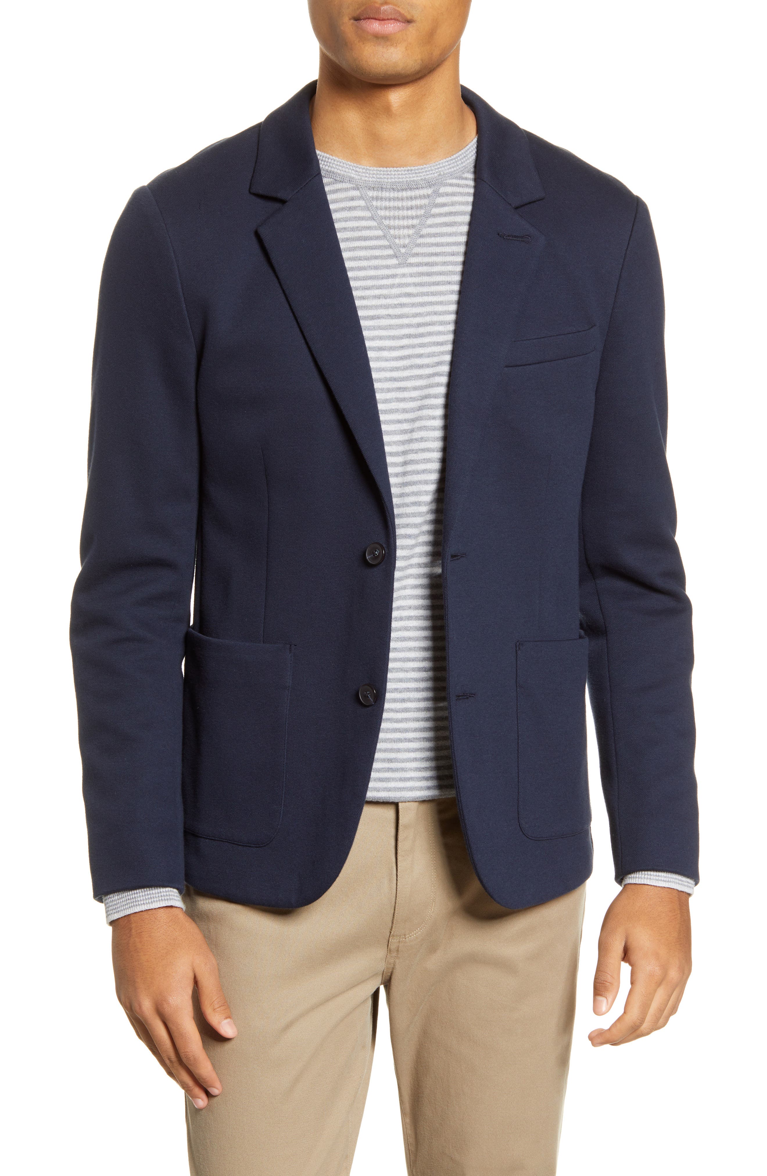 navy cotton sport coat