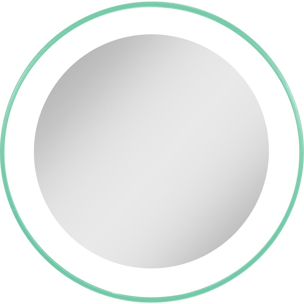 Zadro Lighted Compact Mirror With 10x Magnification & Suction Cup In Seafoam Green