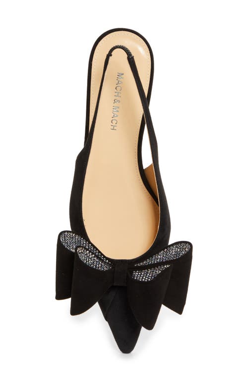 Shop Mach & Mach Le Cadeau Pointed Toe Slingback Flat In Black