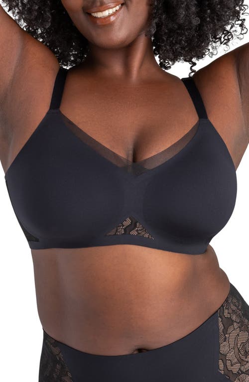 Lace Inset CrossOver Wireless Bra in Runway