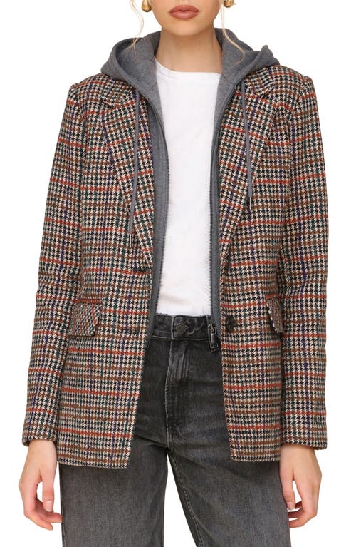 Shop Avec Les Filles Plaid Dickey Blazer In Red/yellow Plaid