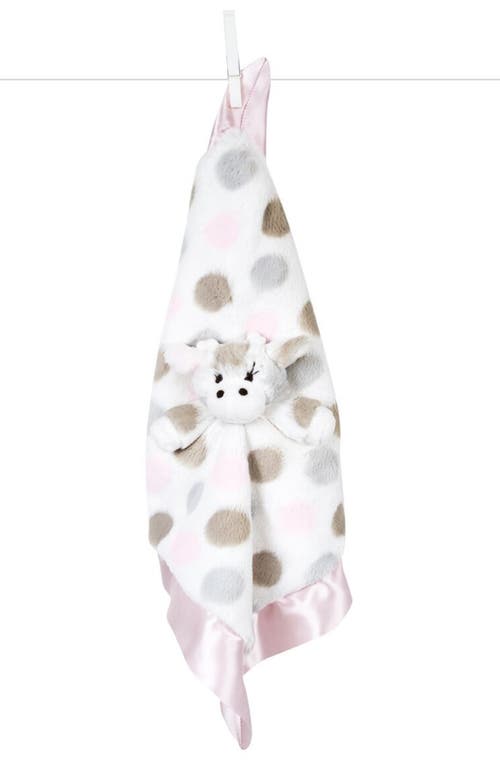 Little Giraffe Luxe Dot Plush Giraffe Lovey Blanket in Pink