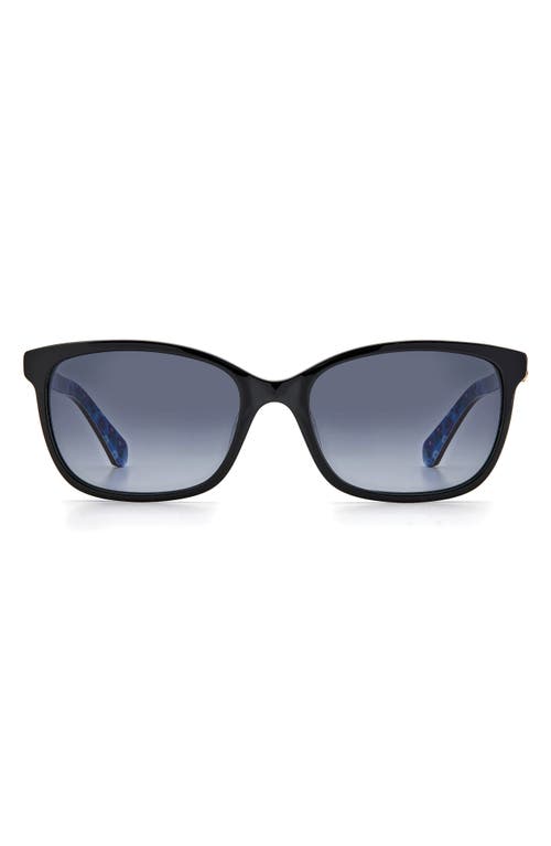 Kate Spade New York tabitha 53mm gradient polarized rectangular sunglasses in Black /Grey Shaded at Nordstrom