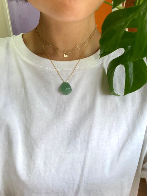 Seree Zodiac Collection Pisces Jade Stone Necklace In Light Green