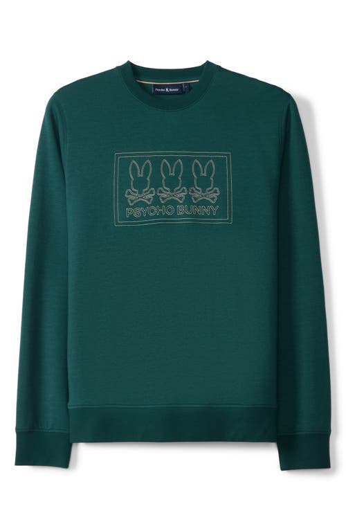 Shop Psycho Bunny Tacoma Embroidered Graphic Sweatshirt In Sea Moss