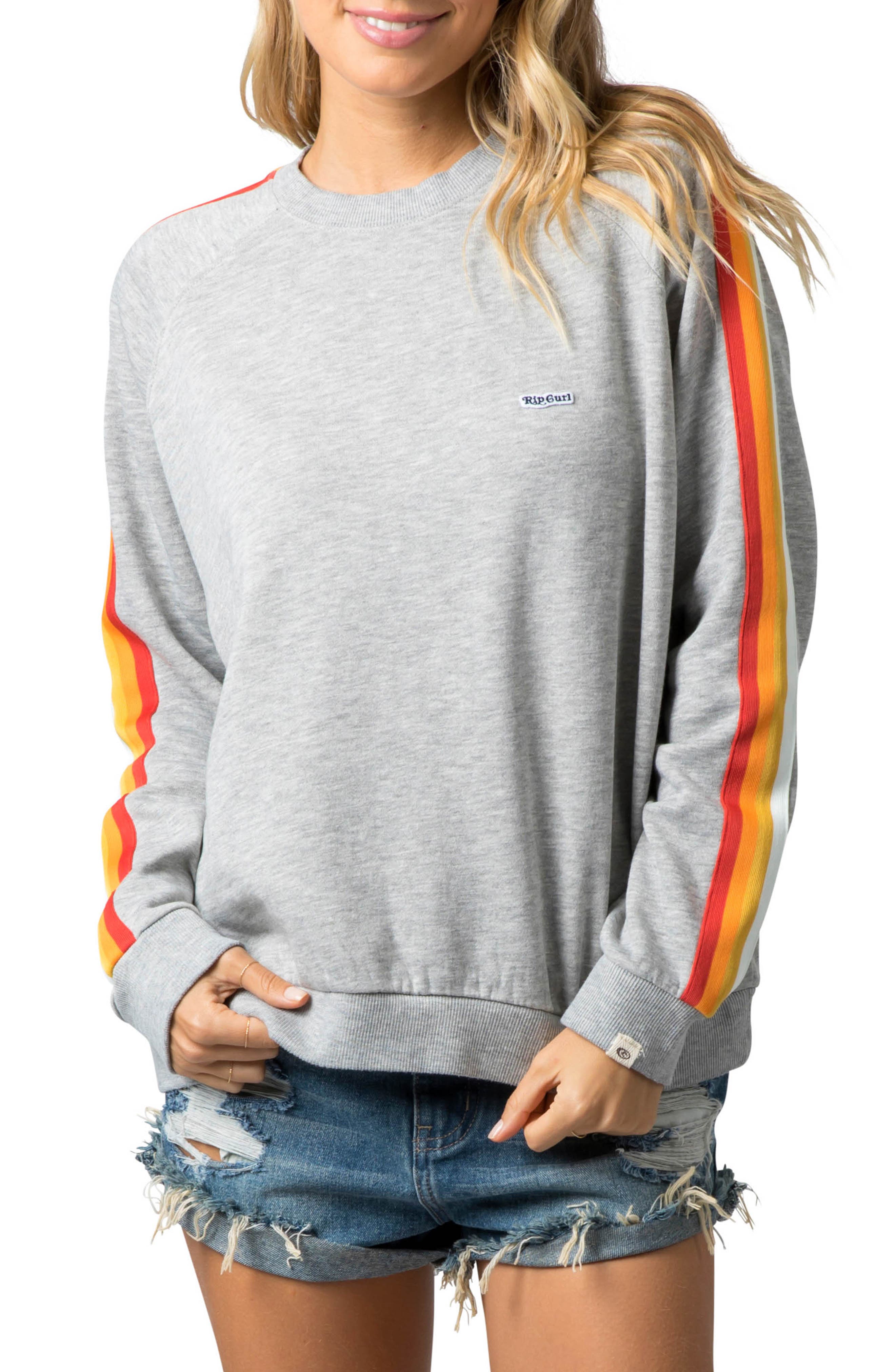 sweatshirt with stripes on sleeves