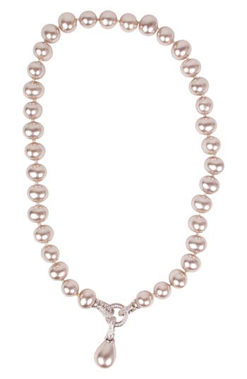 Shop Saachi Shell Pearl Collar Necklace In Light Coffee