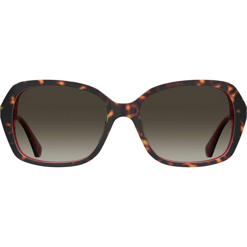 Kate Spade New York Yvette 54mm Gradient Polarized Square Sunglasses In Havana Pink/brown Gradient