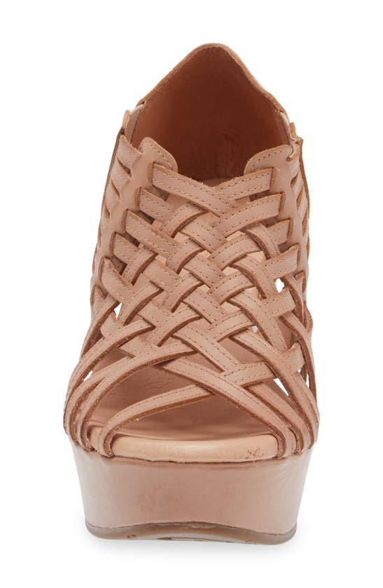 Shop Chocolat Blu Wiz Platform Wedge Sandal In Beige Leather