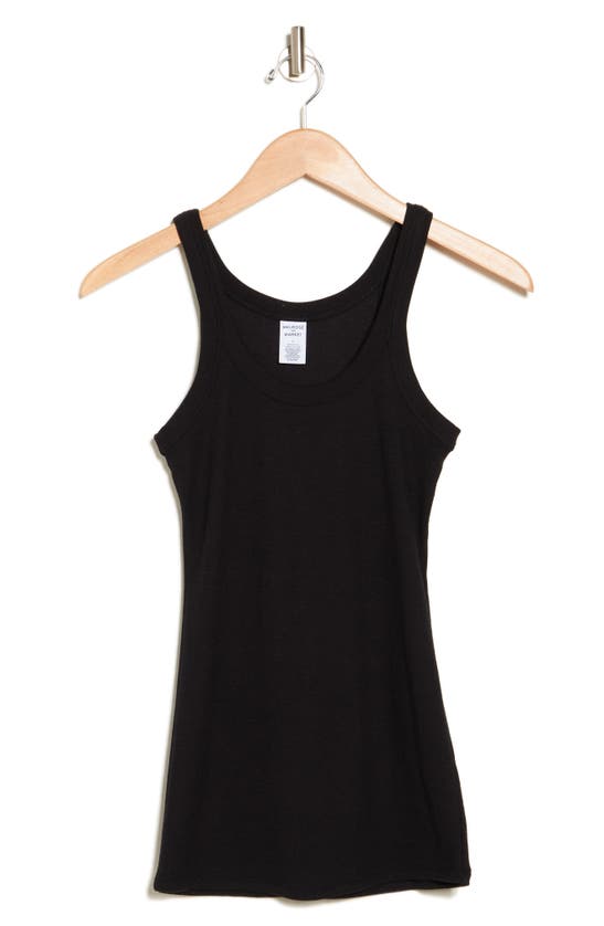 Shop Melrose And Market Rib Scoop Neck Tank In Black