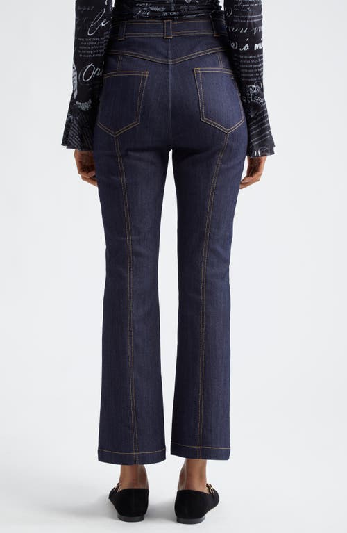 Shop Cinq À Sept Wallace Button Fly Flare Jeans In Indigo