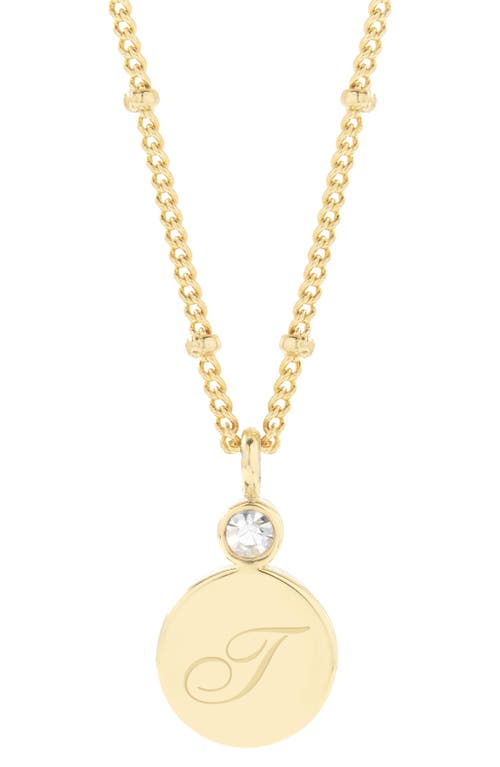 Brook and York Caroline Inital Pendant Necklace in Gold T