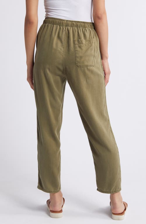 Shop Caslonr Caslon(r) Drawstring Crop Pants In Olive Burnt