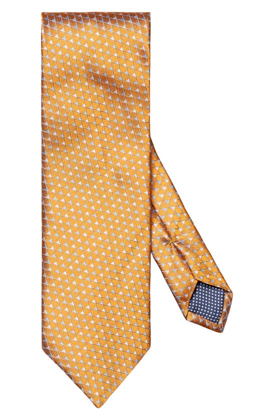 Shop Eton Triangles Silk Tie In Medium Orange