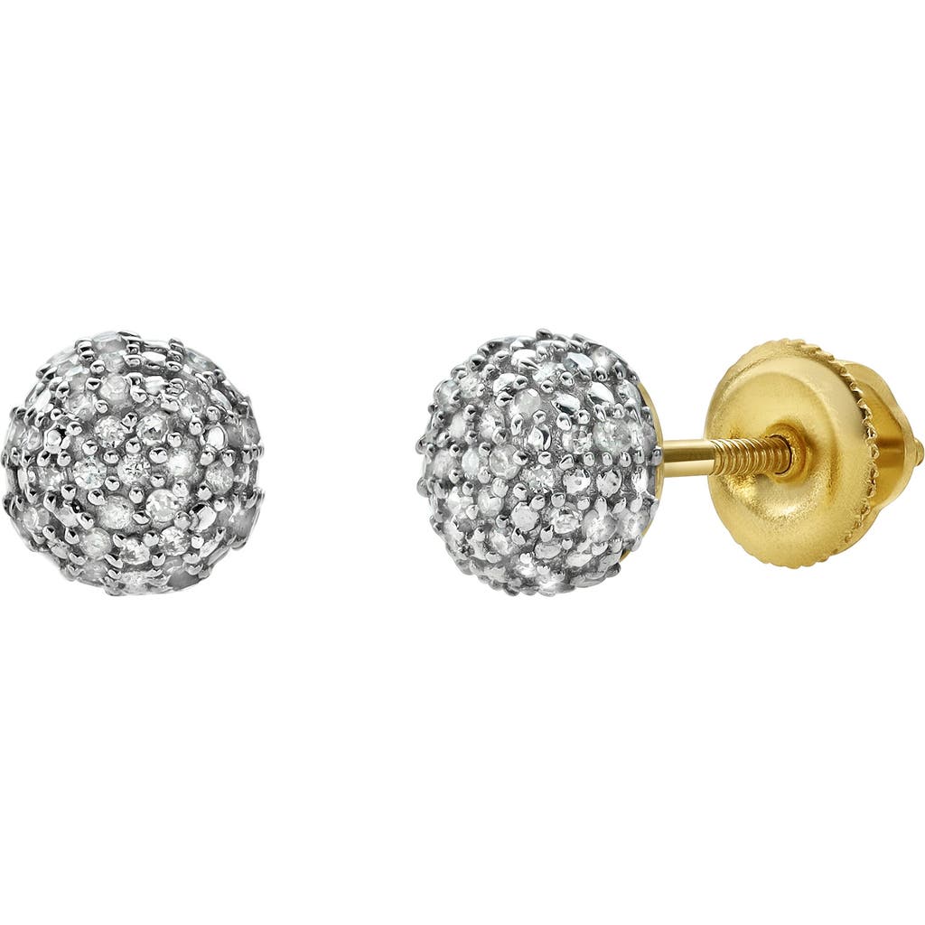 Luvmyjewelry Orbius 10k Yellow Gold Diamond Stud Earrings In 10k Yellow Gold