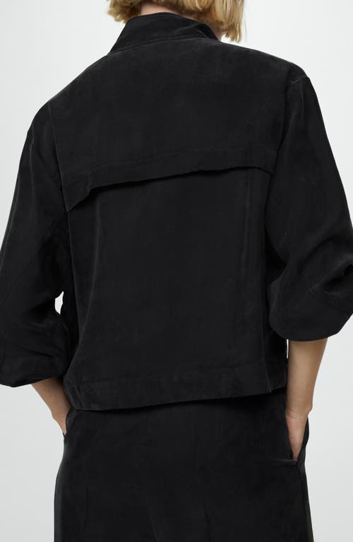 Mango Buckle Pocket Jacket In Black