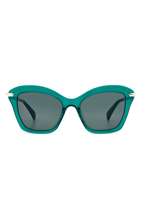 53mm Cat Eye Sunglasses in Green/Green