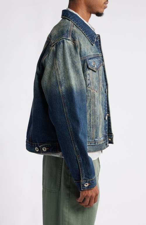 Elwood Garage Denim Trucker Jacket In Nine To Five