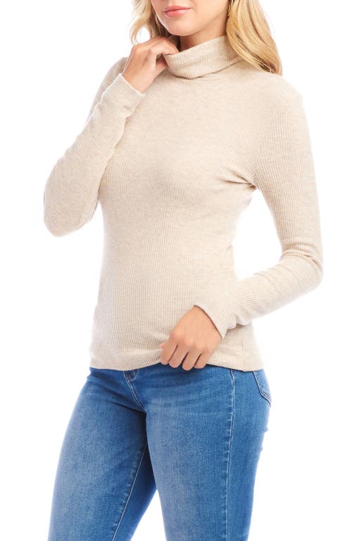 Shop Karen Kane Turtleneck Rib Top In Oatmeal