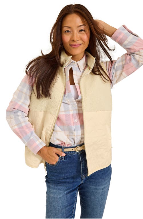 Shop Tommy Bahama Mixed Media Quilted Vest In New Ecru