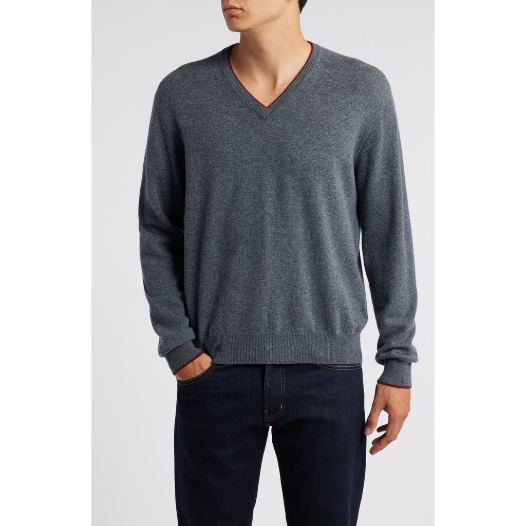 Lorenzo Uomo Tipped Merino Wool Sweater In Shadow