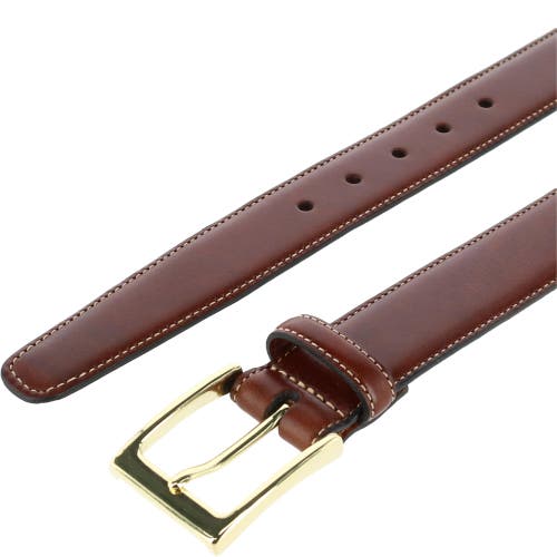 Trafalgar Big & Tall Classic Cortina 30mm Leather Belt In Honey Maple