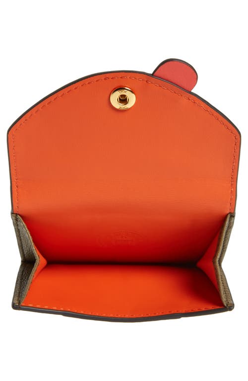 Shop Anya Hindmarch Mini Eyes Leather Card Case In Fern/clementine