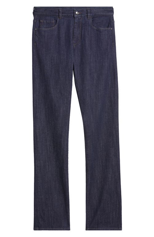 Shop Canali Trim Fit Comfort Stretch Cotton & Wool Denim Jeans In Dark Blue