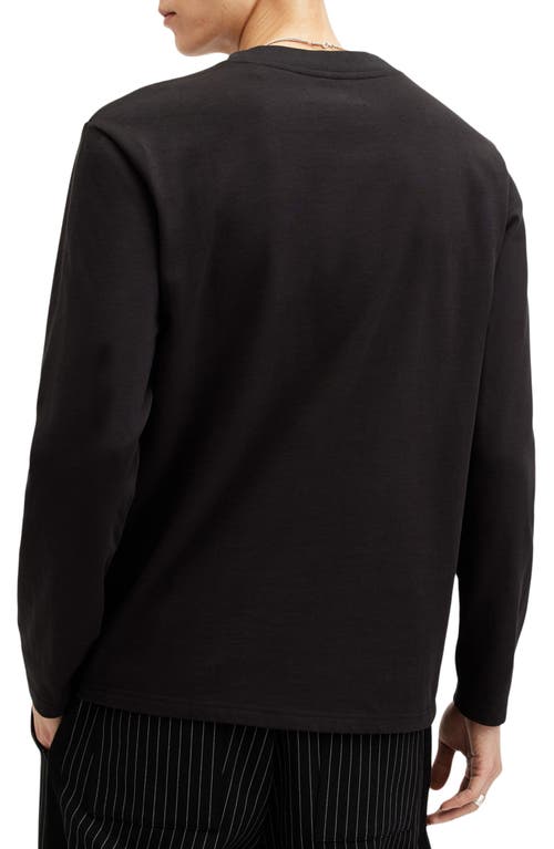 Allsaints Nero Mock Neck Relaxed Fit Sweatshirt In Jet Black