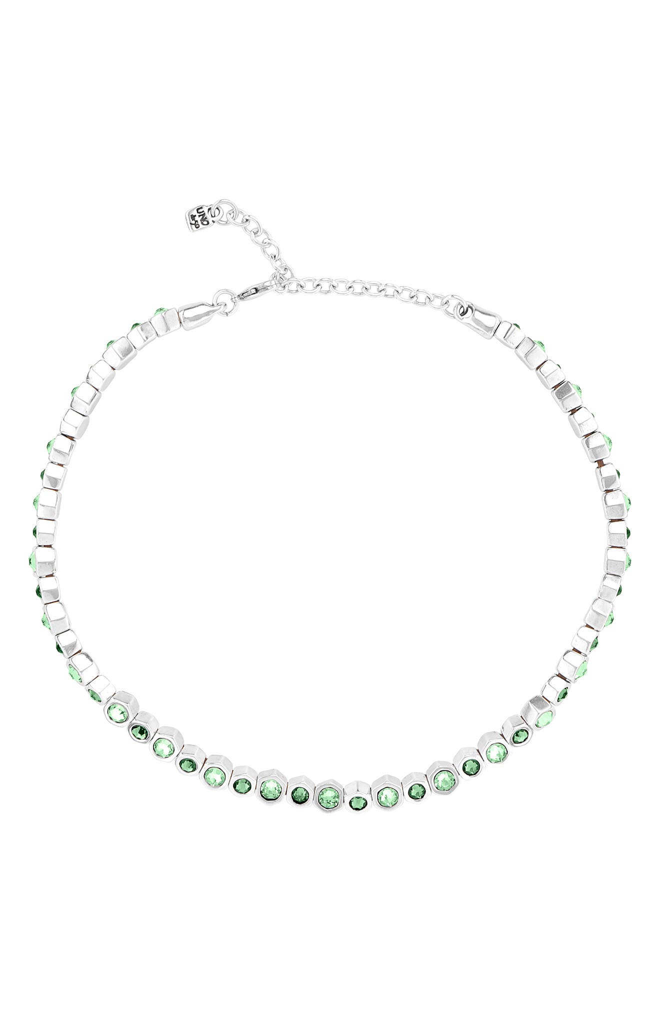 Unode50 Hive Swarovski Crystal Beaded Necklace In Silver