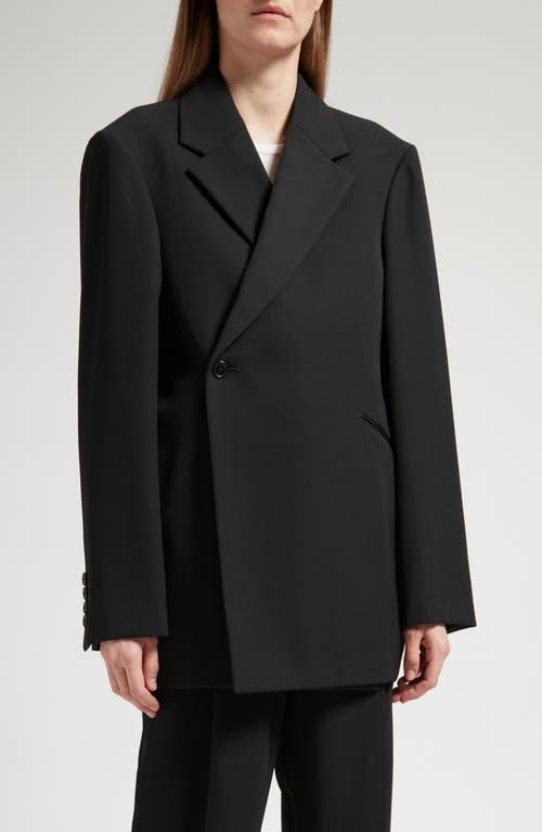 The Row Azul Oversize Double Breasted Wool Jacket Black at Nordstrom,