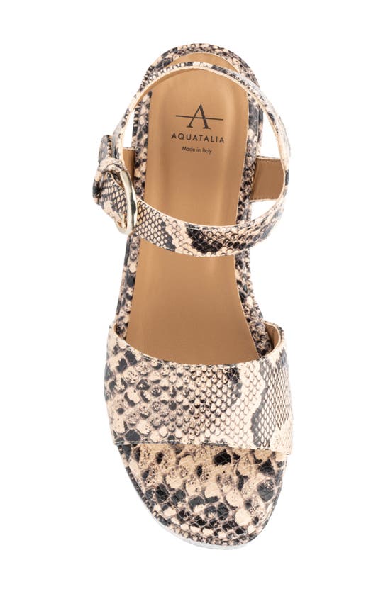 Shop Aquatalia Dinah Water Repellent Ankle Strap Platform Wedge Sandal In Blush