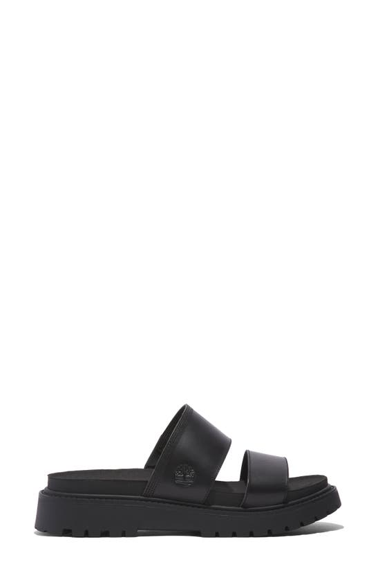 Timberland Clairemont Way Womens Leather Sliders In Black Full Grain