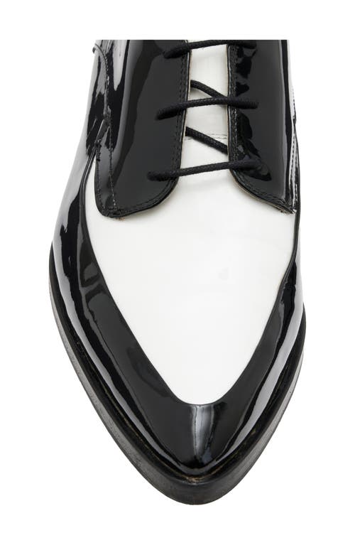 Shop Allsaints Lex Apron Toe Derby In Black/white