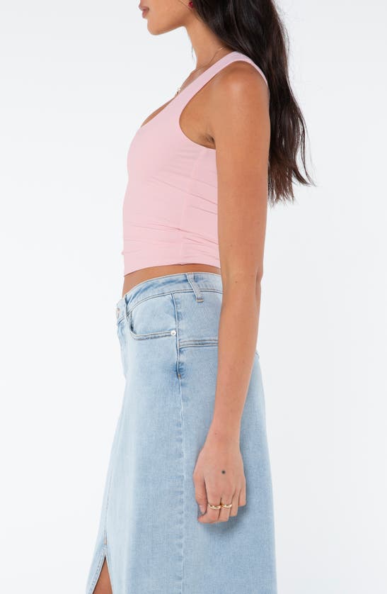 Princess Polly Zoe Square Neck Crop Tank In Light Pink