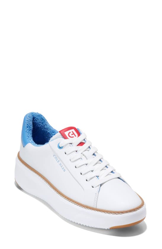 Shop Cole Haan Grandpro Topspin Platform Sneaker In White/ Marina