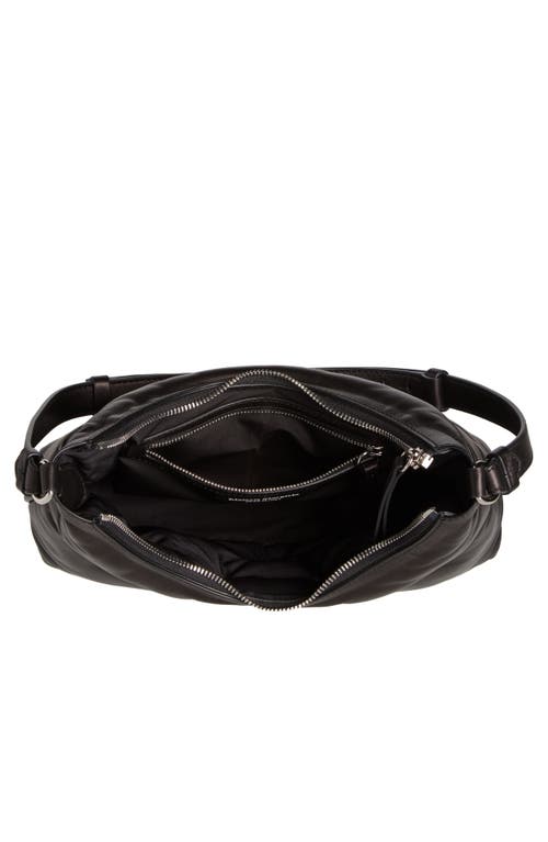 Maison Margiela Black Nappa Leather Small Glam Slam Hobo Shoulder Bag In Black